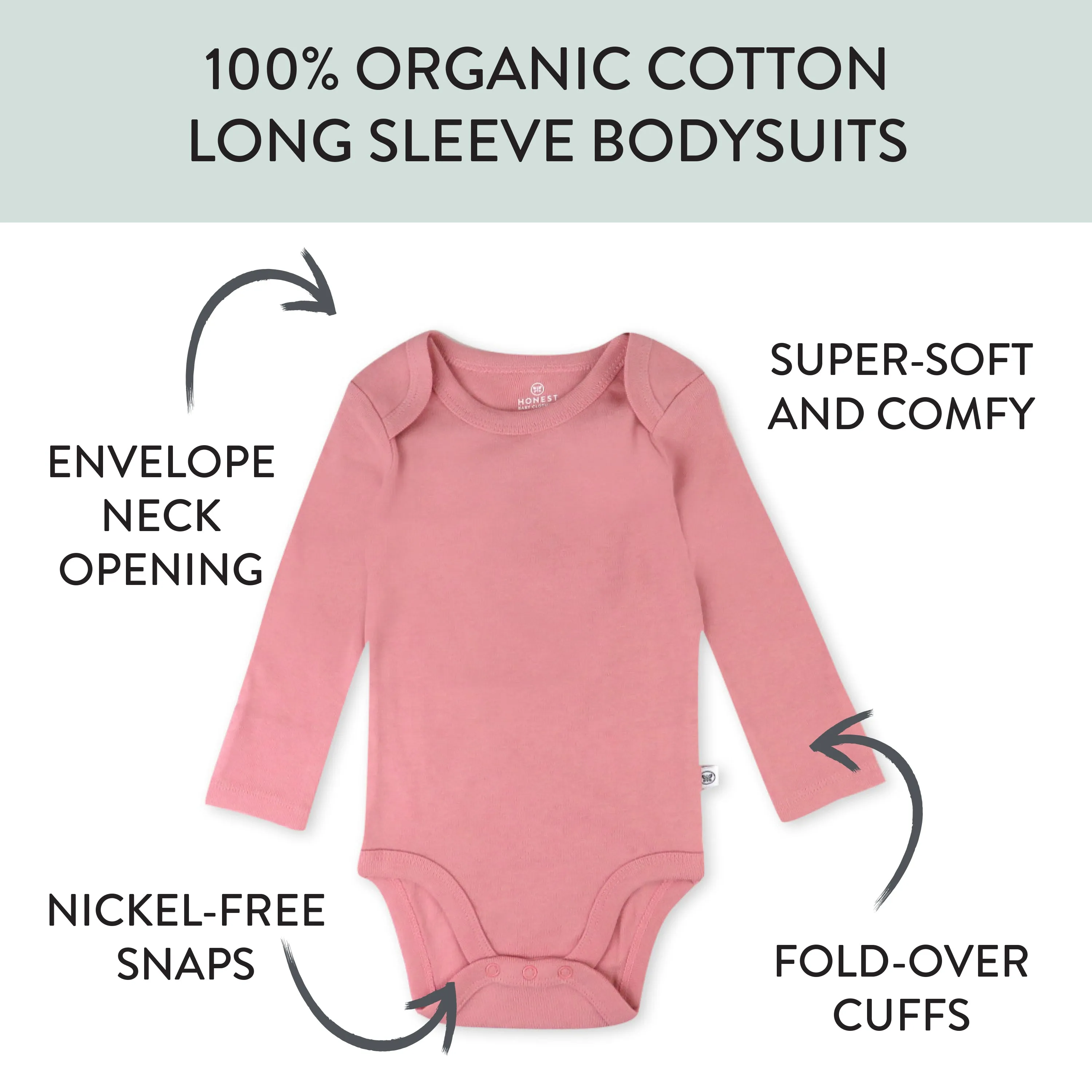 10-Pack Organic Cotton Long Sleeve Bodysuits