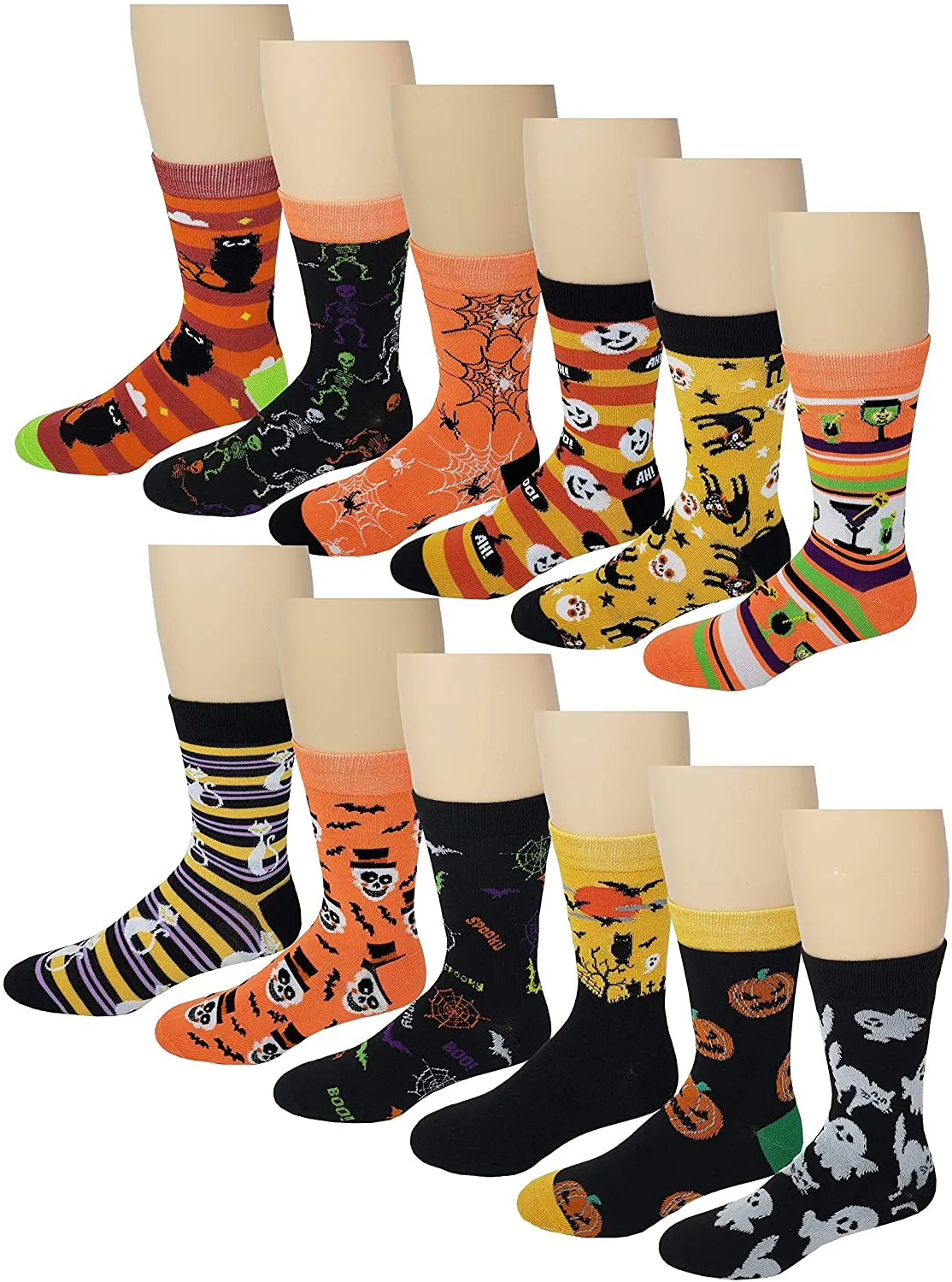 12 Pair Men's Colorful Design Dress Socks