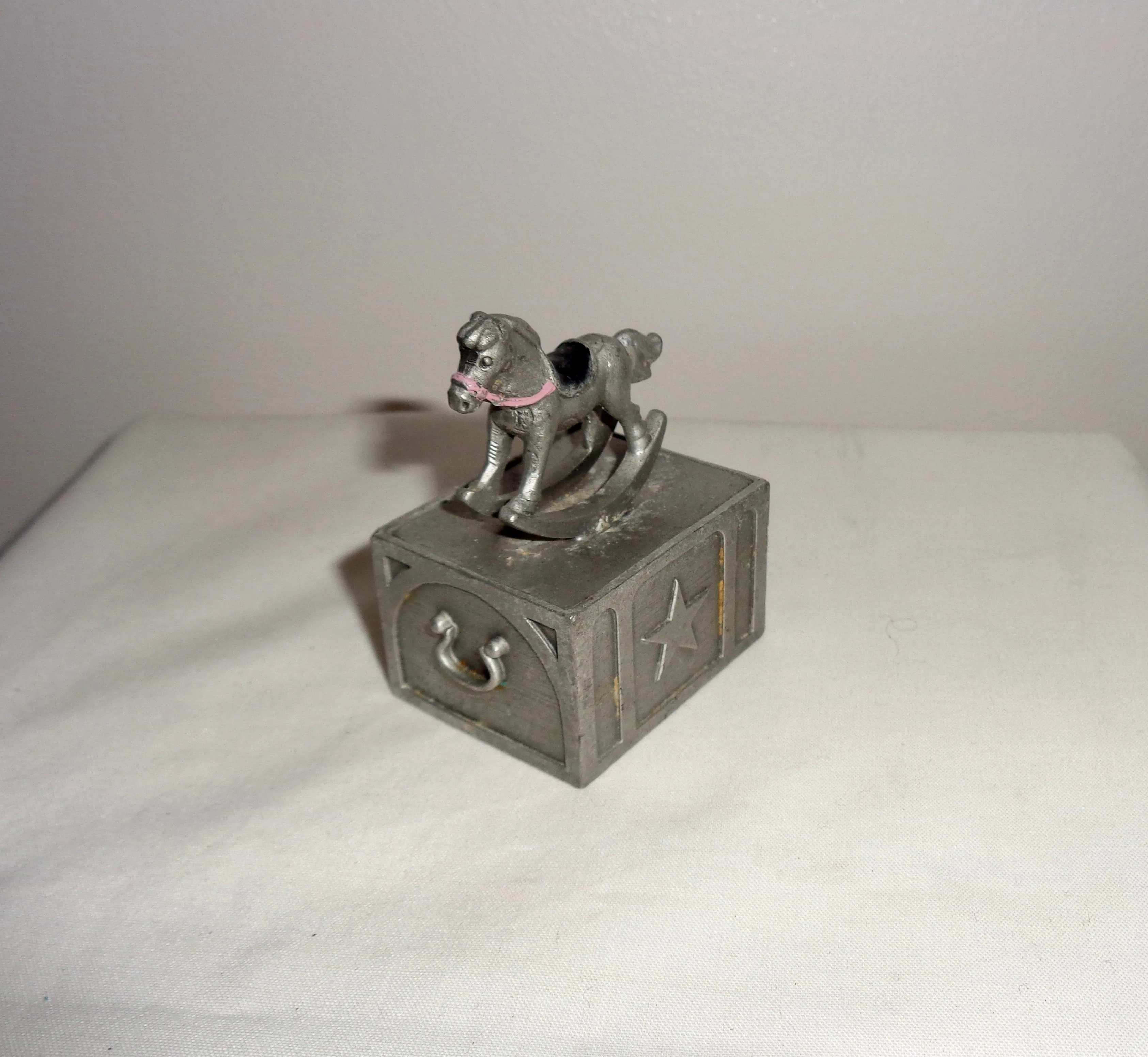 1982 Selangor Pewter Miniature Trinket box 2594 Rocking Horse