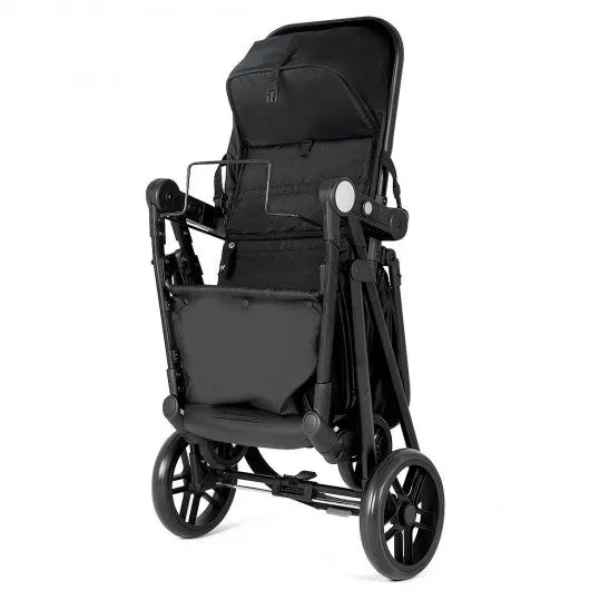 2-in-1 Foldable Pushchair Newborn Infant Baby Stroller-Black