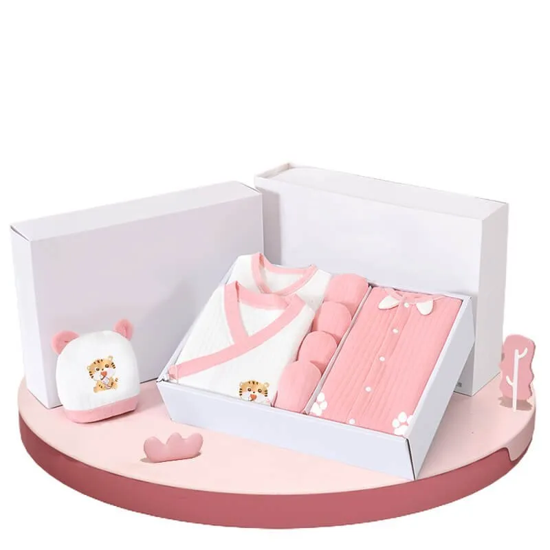 24 pcs Newly Born Baby Girl/Boy Gift Hamper (Tiger Pink) 0-12 Months