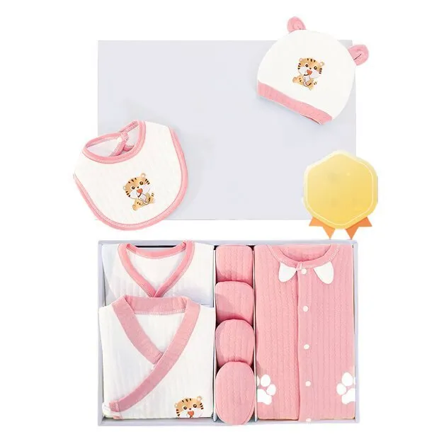 24 pcs Newly Born Baby Girl/Boy Gift Hamper (Tiger Pink) 0-12 Months