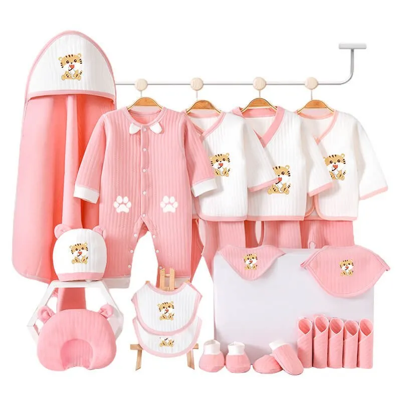 24 pcs Newly Born Baby Girl/Boy Gift Hamper (Tiger Pink) 0-12 Months