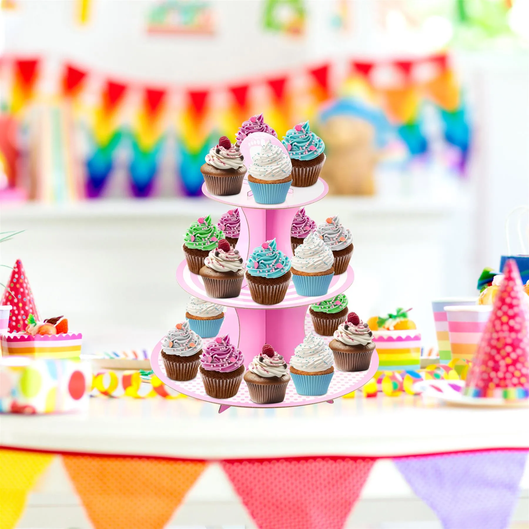 3 Tier Cardboard Cupcake Stand