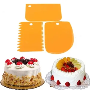 3PCS/Set DIY Cake Cream Scraper Set Cake Decorating Tools Multifunctional Irregular Teeth Edge Kitchen Baking Tool