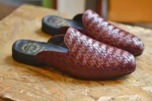 701-3 Woven Slipper Dark Brown