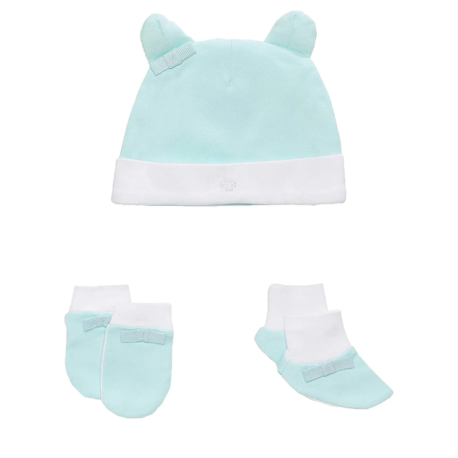 Accessories (Cap, Mittens, Booties) Gift Set 3 Pcs - Girls - Aqua