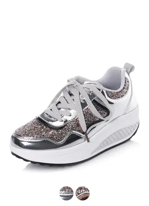 Adonis Women's Flat With Platform Patent Sneakers Shoes