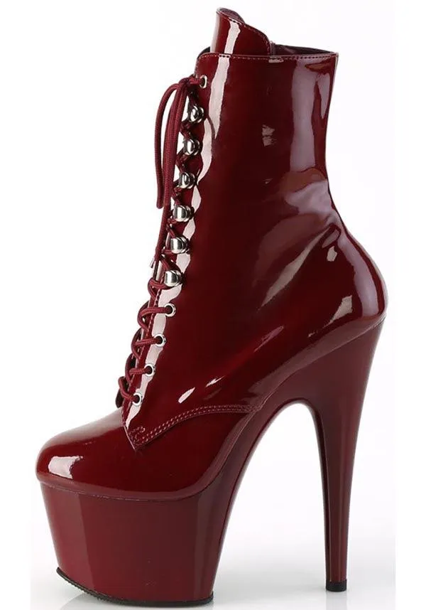 ADORE-1020 [Burgundy Patent] | PLATFORM BOOTS [PREORDER]