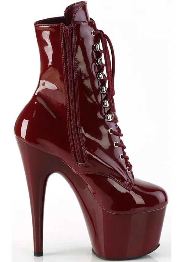 ADORE-1020 [Burgundy Patent] | PLATFORM BOOTS [PREORDER]