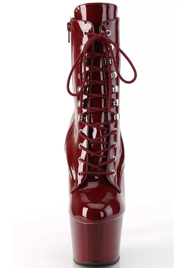 ADORE-1020 [Burgundy Patent] | PLATFORM BOOTS [PREORDER]