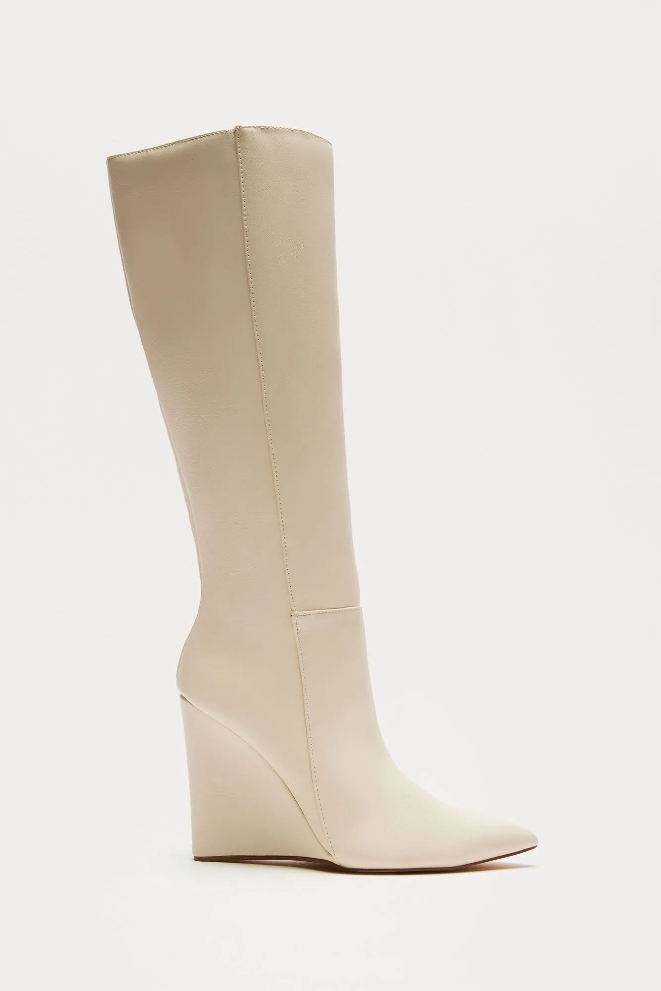 Adriana Knee High Boots - Cream