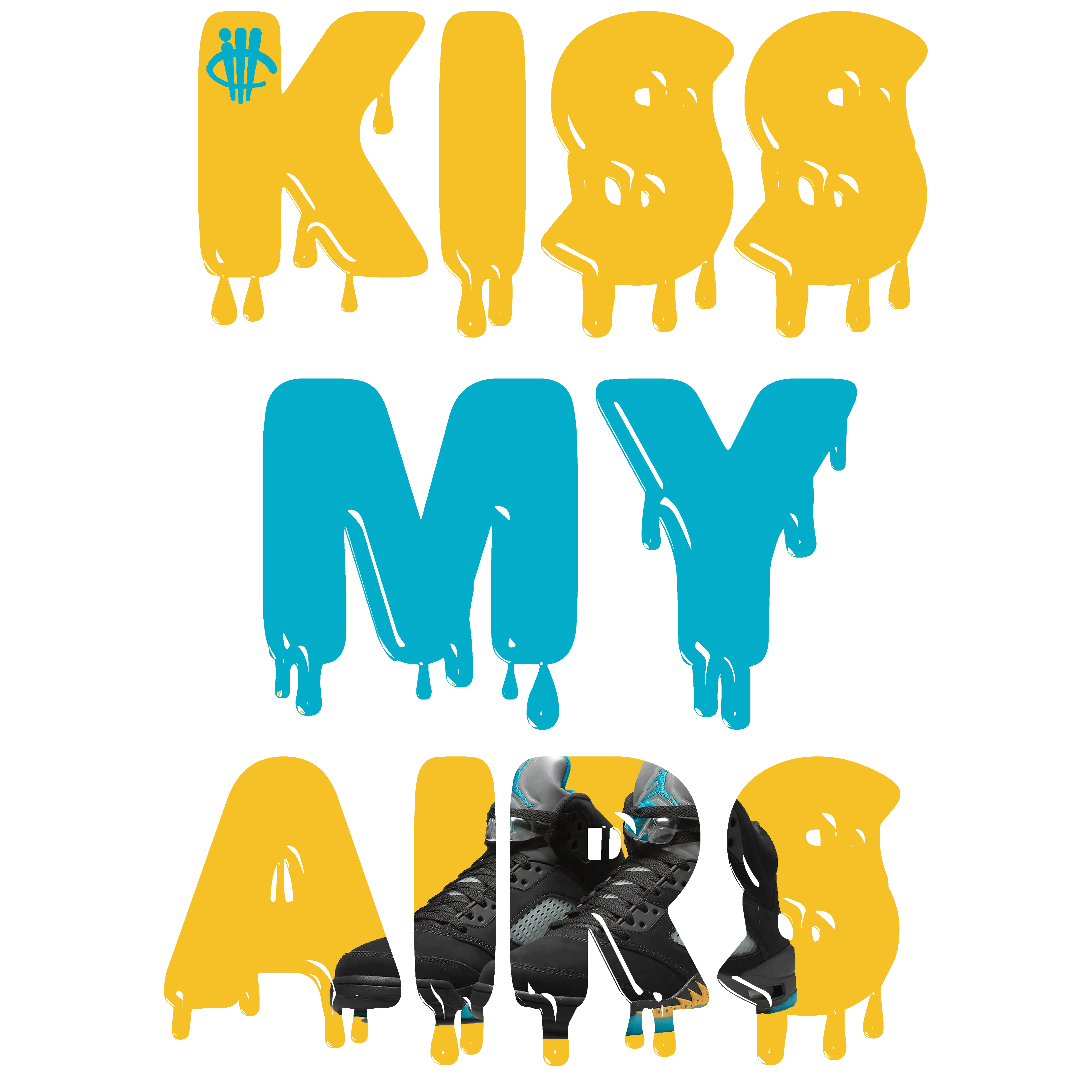 Air Jordan 5 Aqua - Black T-Shirt (KISS MY AIRS)