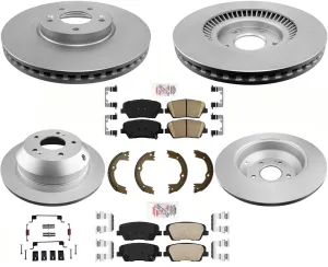 AmeriBRAKES GEO Coated Disc Brake Rotors & Pads Kit For Santa Fe Sport 2013-16