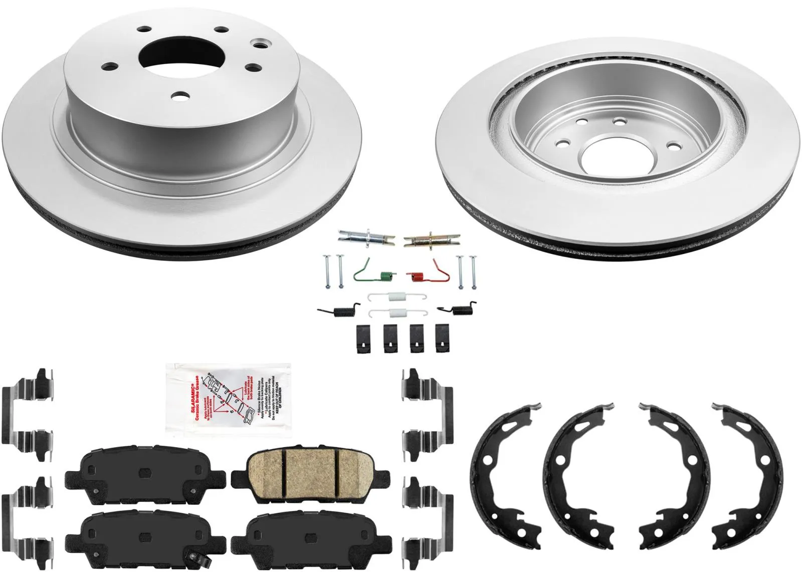 AmeriPro Coated Brake Rotors Ceramic Brake Pads for Nissan Rogue 2014-2018