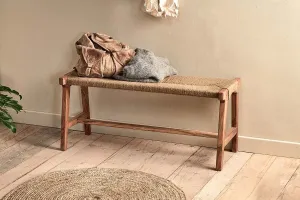 Amhara Acacia & Jute Woven Bench