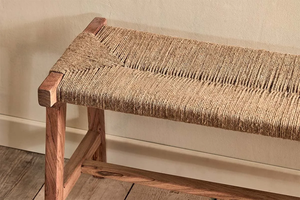 Amhara Acacia & Jute Woven Bench