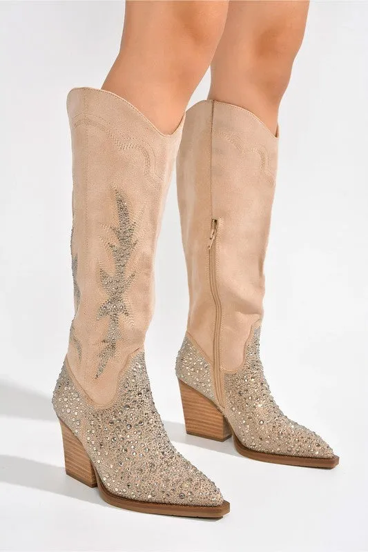 Aniston Rhinestone Western Boot