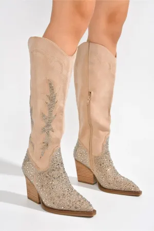 Aniston Rhinestone Western Boot