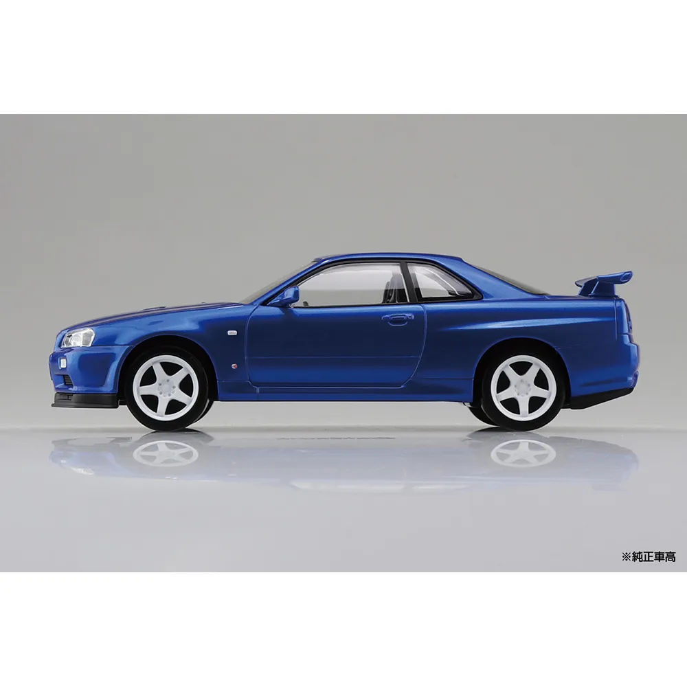 Aoshima: 1/32 The Snap Kit Nissan R34 Skyline GT-R Custom Wheel (Bayside Blue) Scale Model Kit #11-SP2