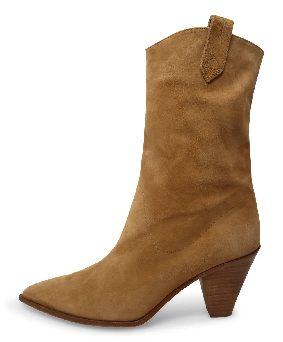 Aquazzura Tan Suede Heeled Boots sz 7.5