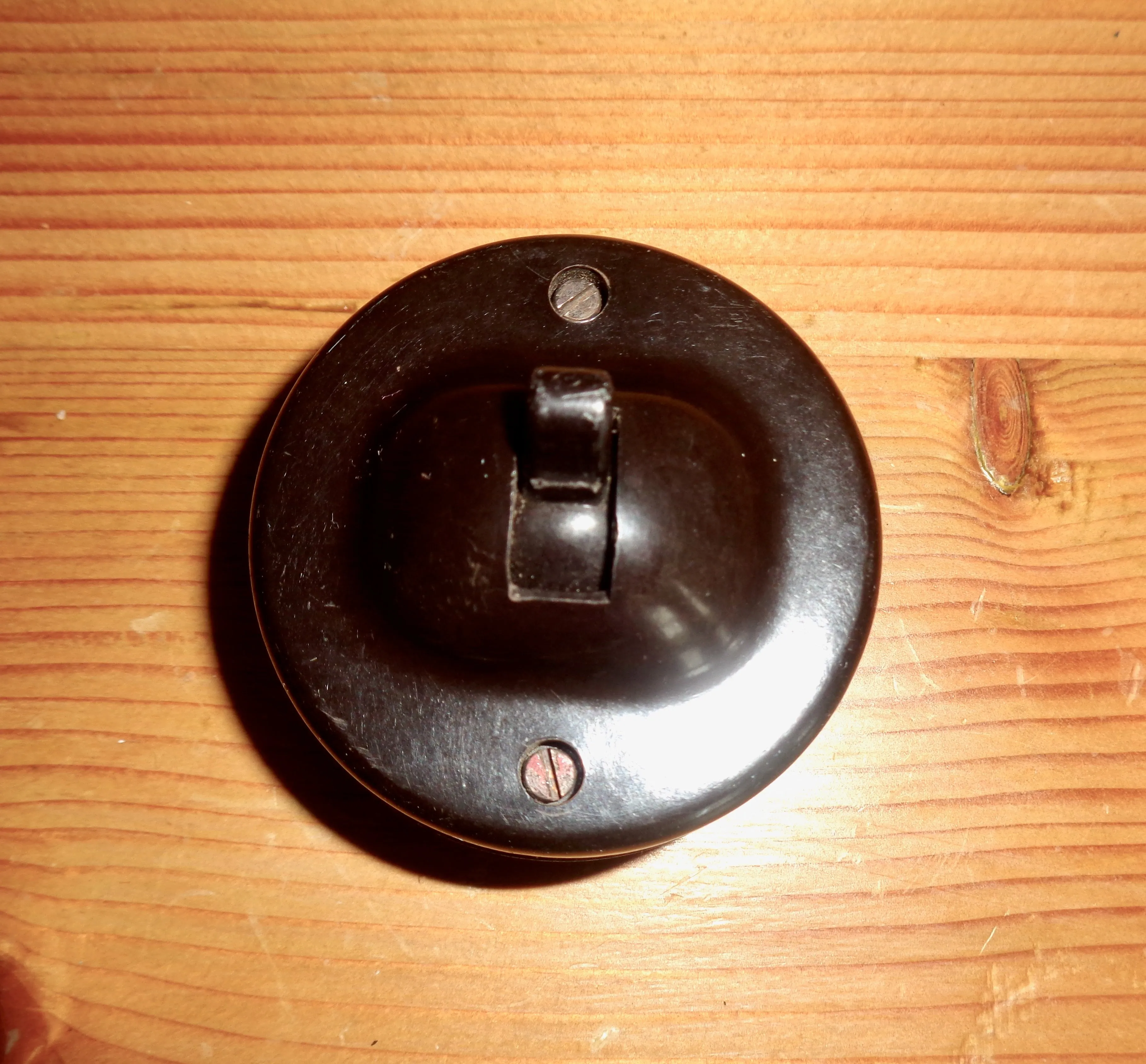 Art Deco Brown Bakelite Goltone British Toggle Light Switch