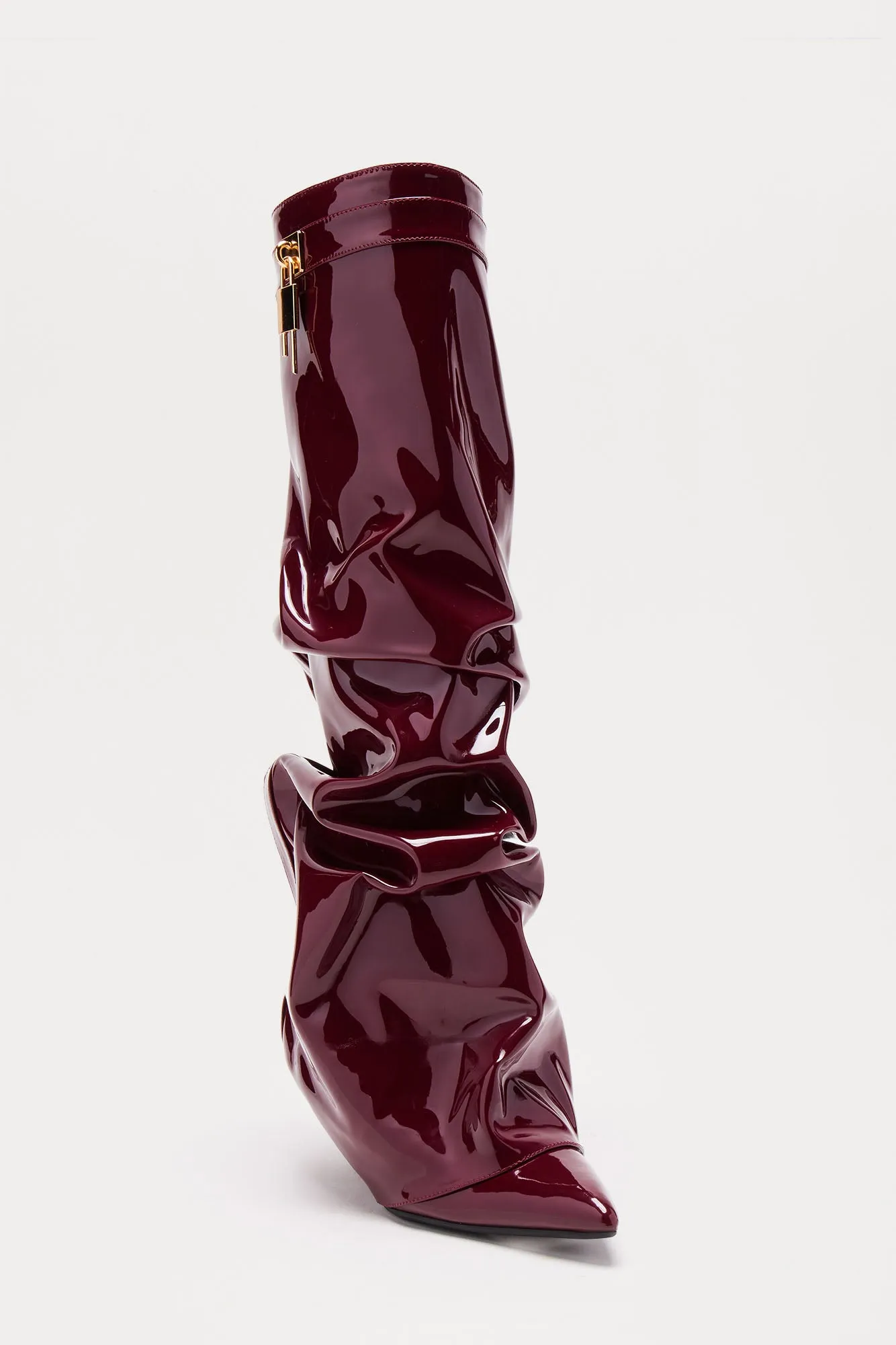 Atlas Patent Overlay Boots - Burgundy