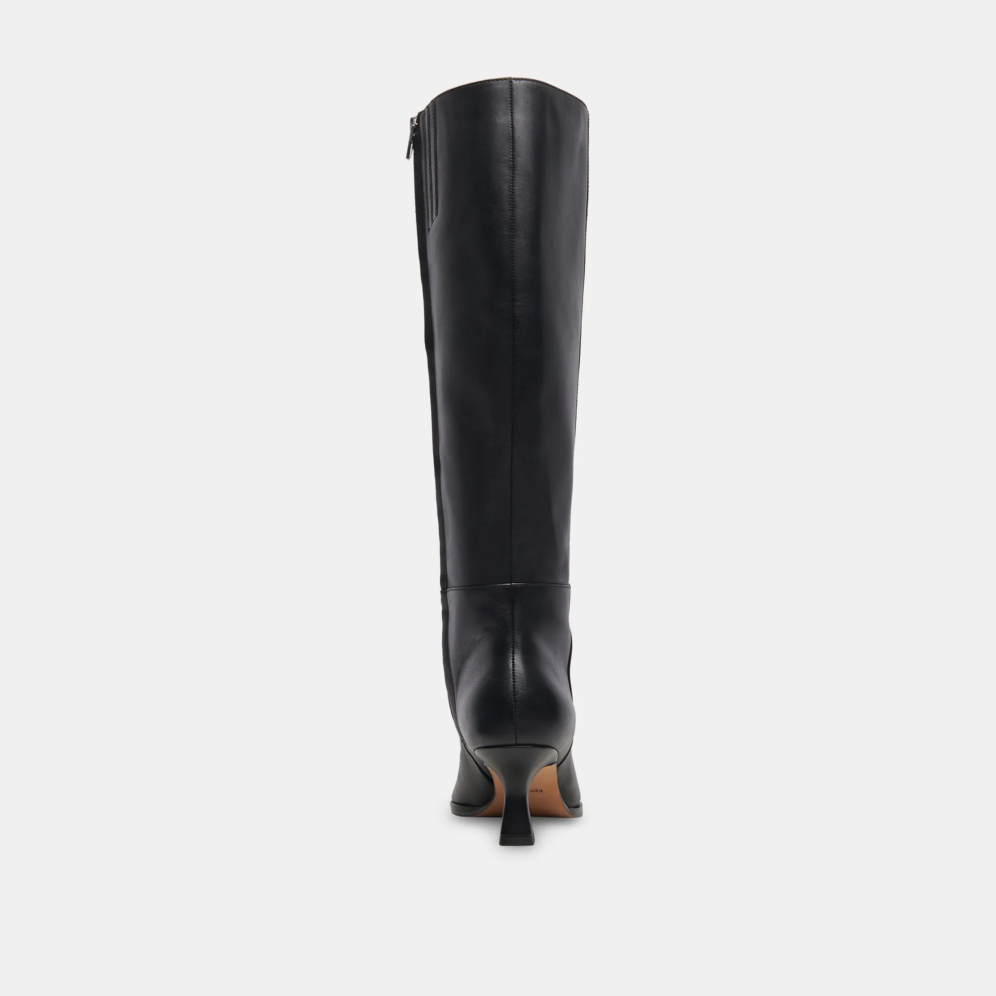 AUGGIE EXTRA WIDE CALF BOOTS BLACK LEATHER