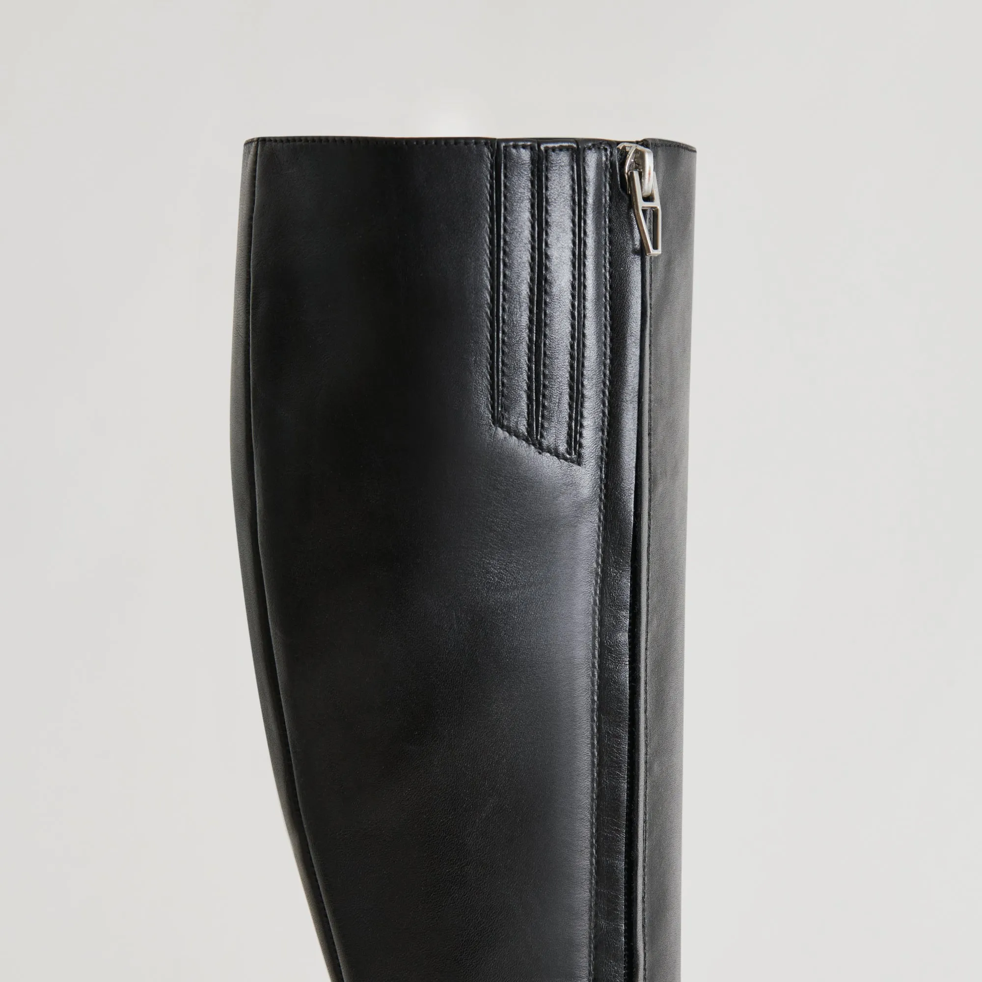 AUGGIE EXTRA WIDE CALF BOOTS BLACK LEATHER