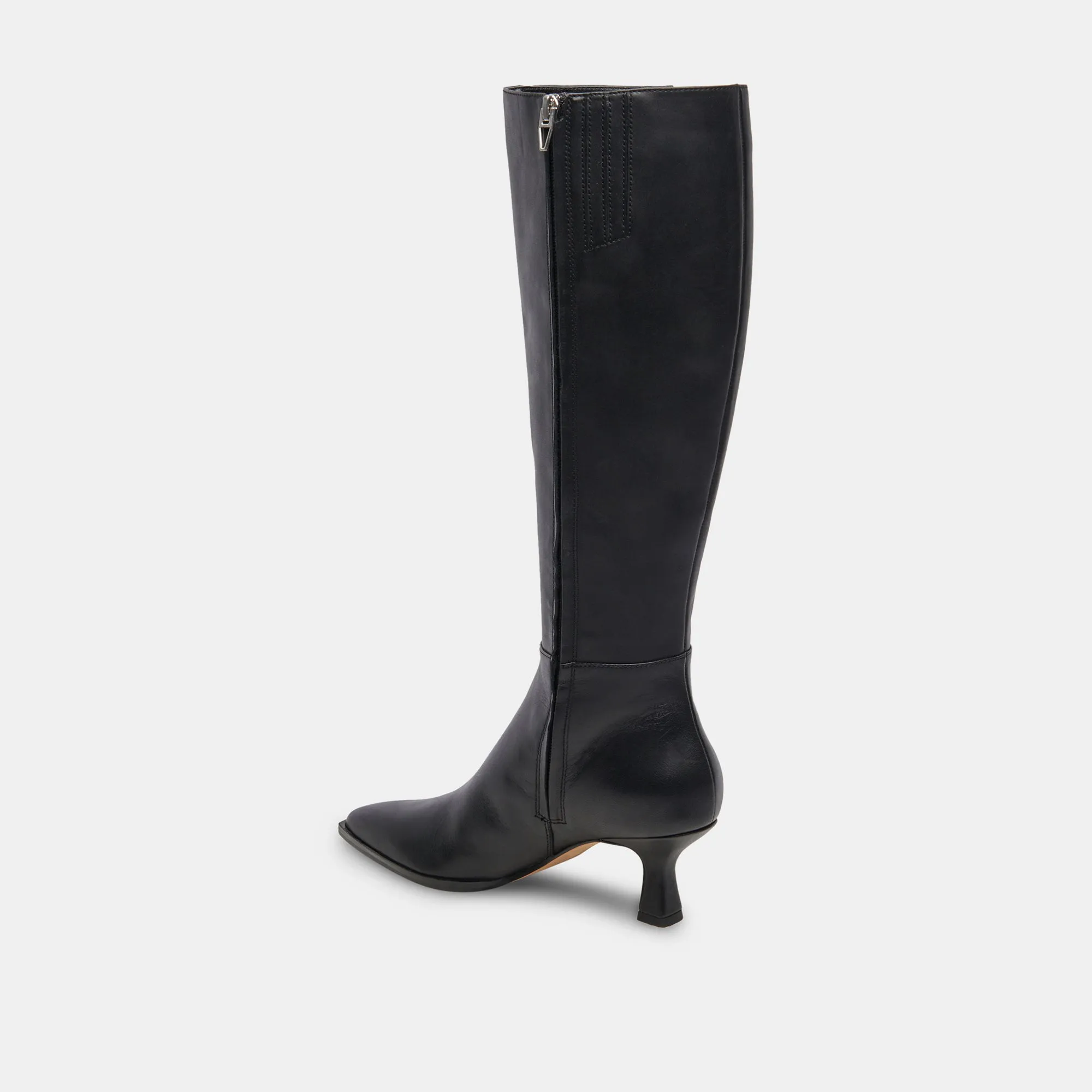 AUGGIE EXTRA WIDE CALF BOOTS BLACK LEATHER