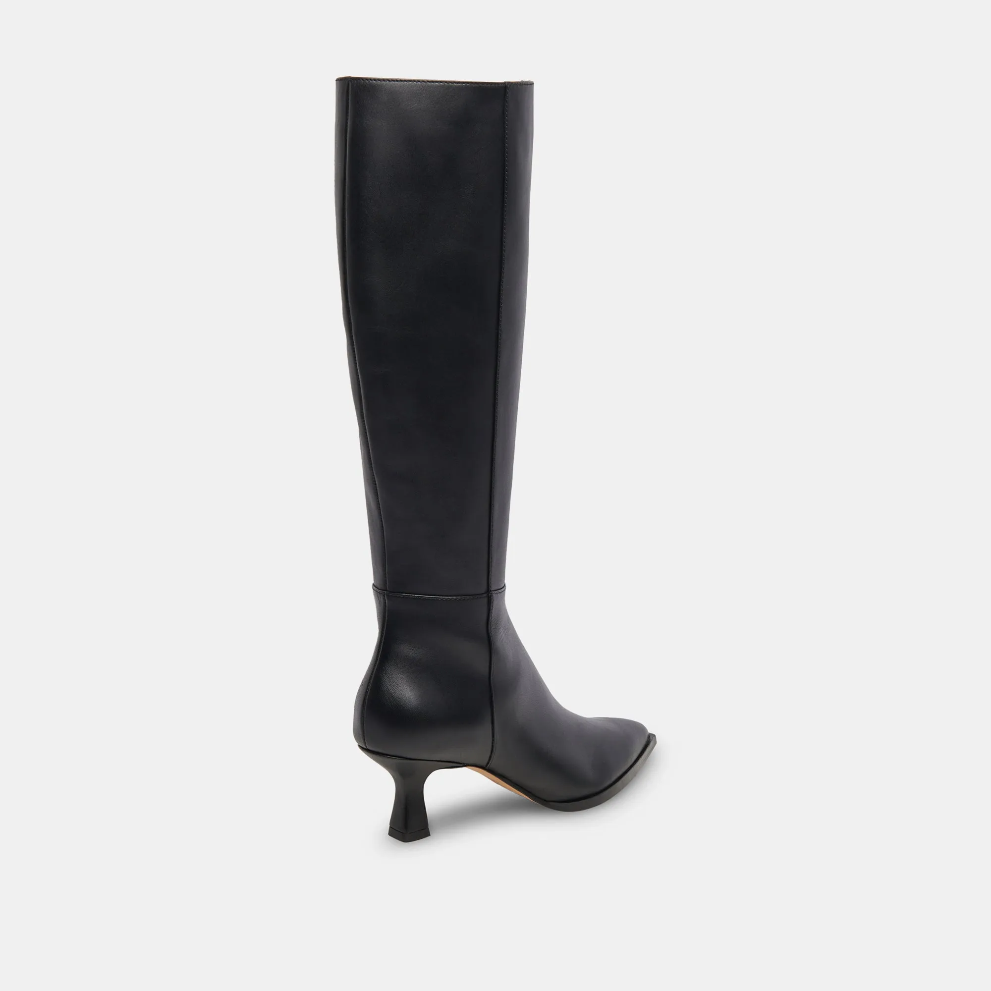 AUGGIE EXTRA WIDE CALF BOOTS BLACK LEATHER