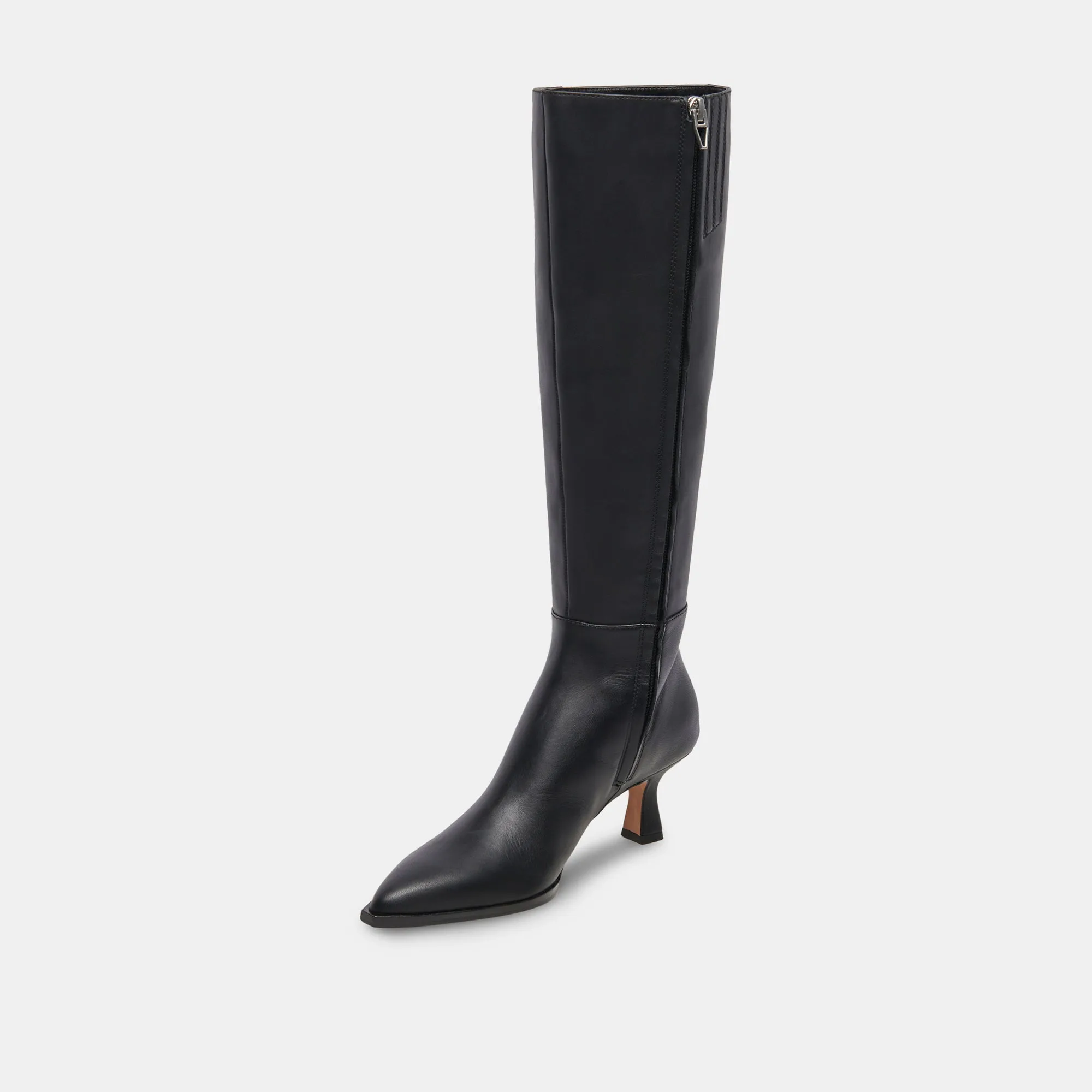 AUGGIE EXTRA WIDE CALF BOOTS BLACK LEATHER