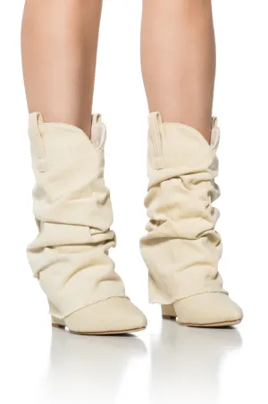 AZALEA WANG MANON SLOUCH BOOTIE IN CREAM
