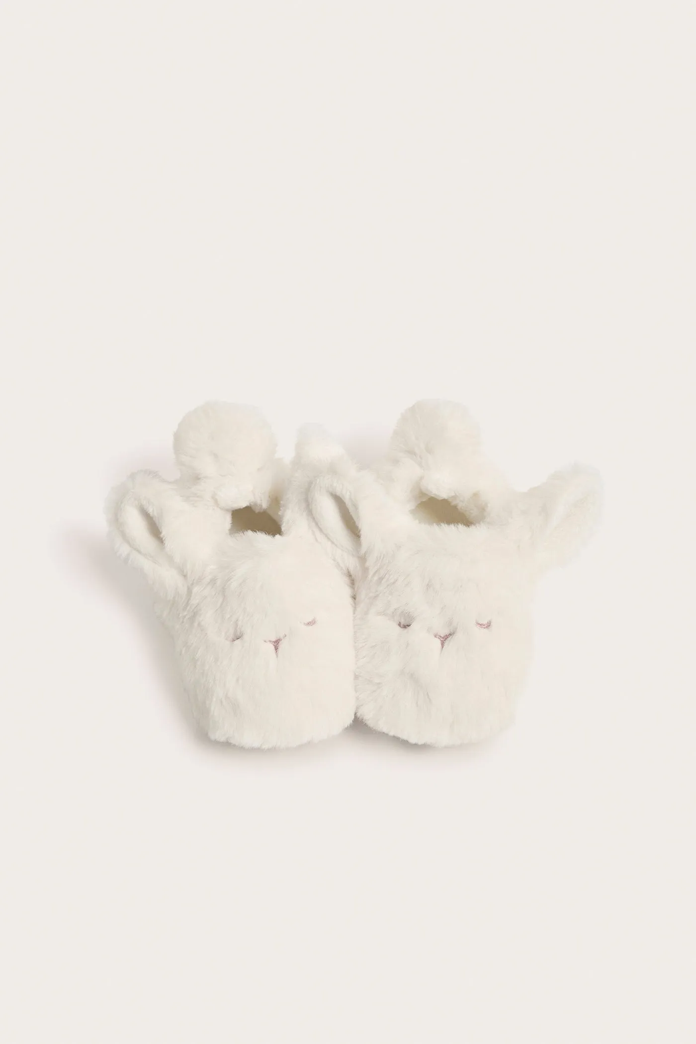 Baby and kids' white bunny booties