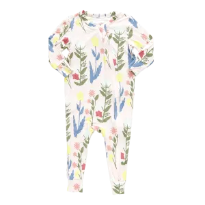 Baby Bamboo Romper - Pink Paper Floral