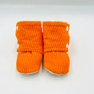 Baby Booties (Orange corduroy)