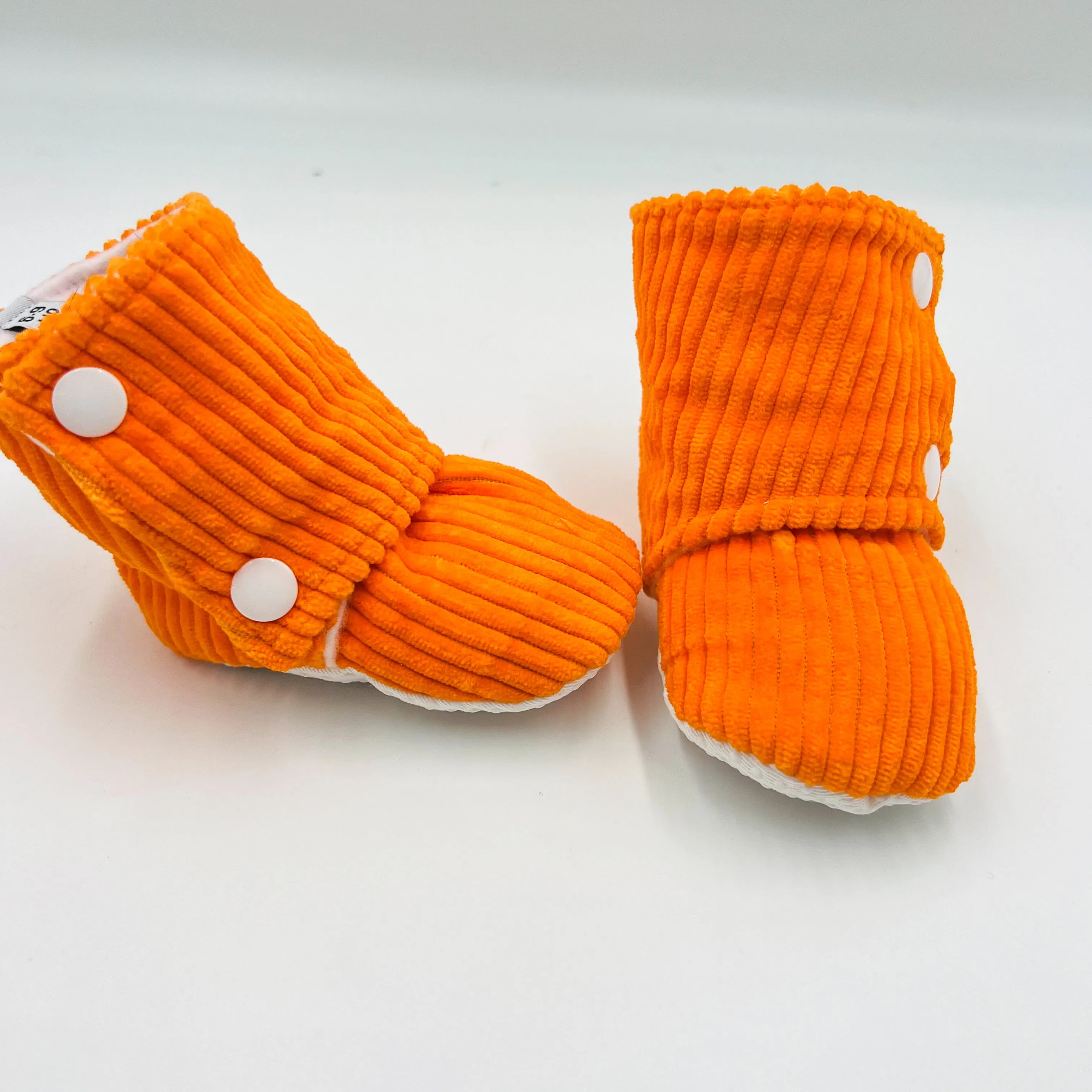 Baby Booties (Orange corduroy)