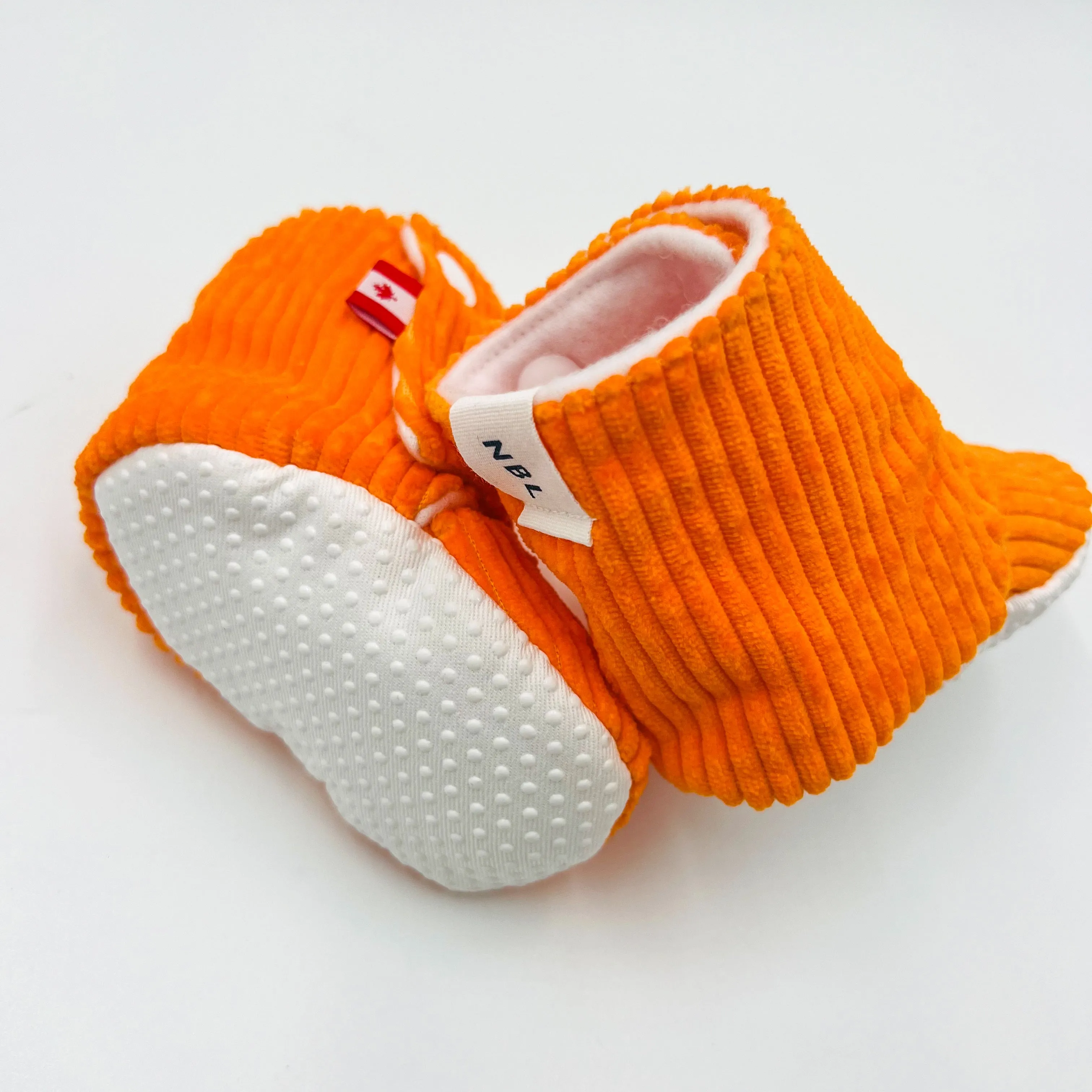 Baby Booties (Orange corduroy)