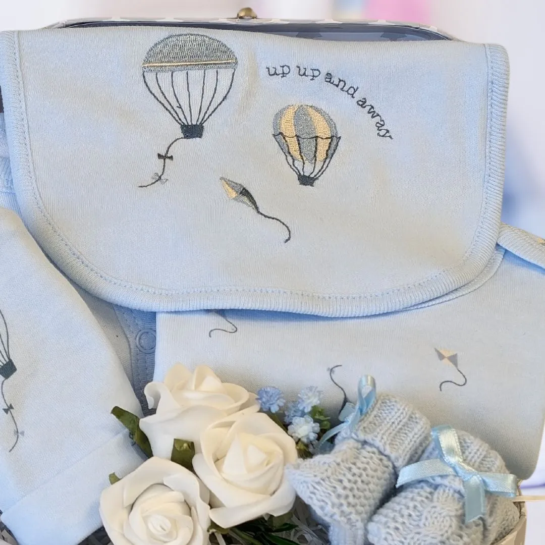 Baby Boy Clothing Gifts Hamper Up Up & Away Balloons