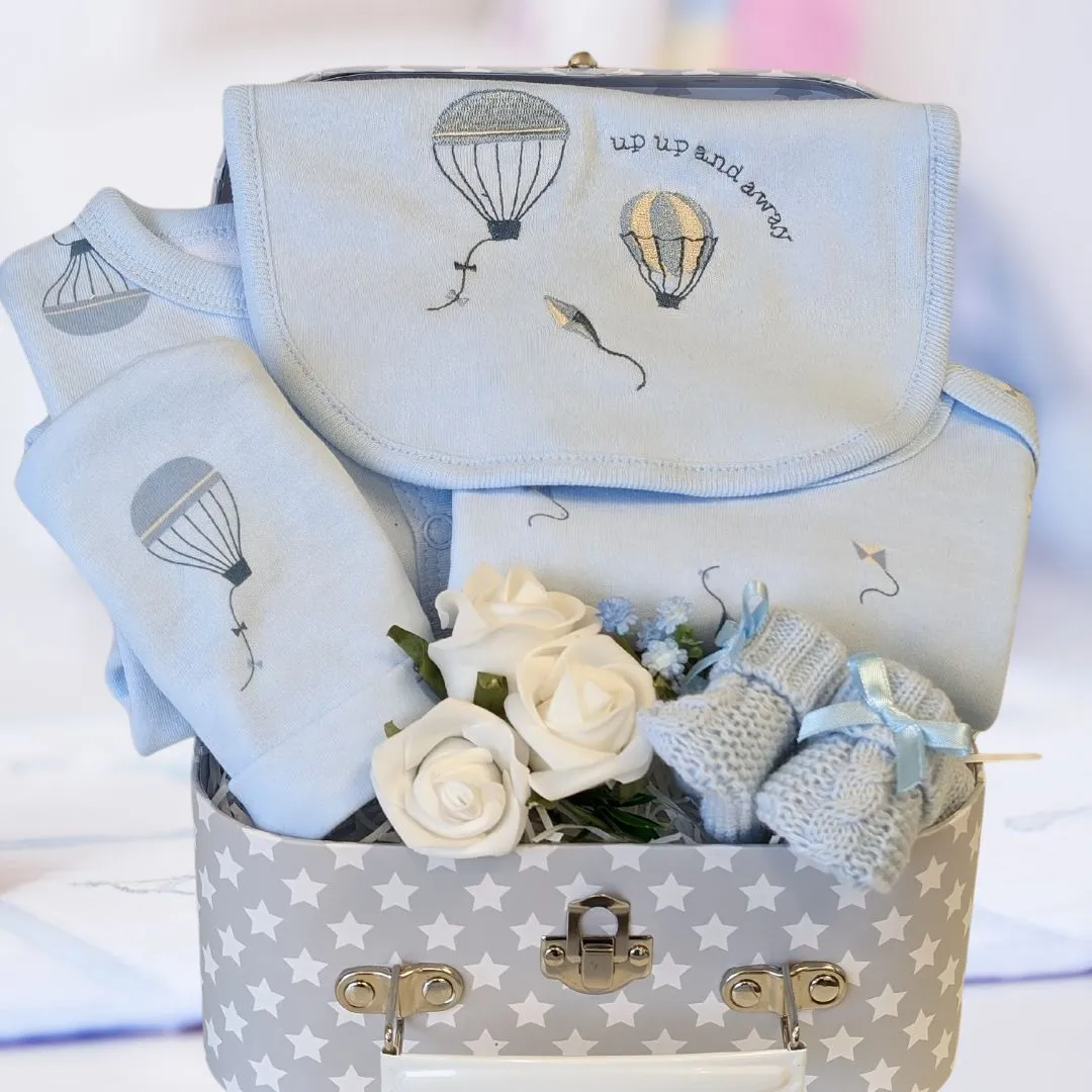 Baby Boy Clothing Gifts Hamper Up Up & Away Balloons