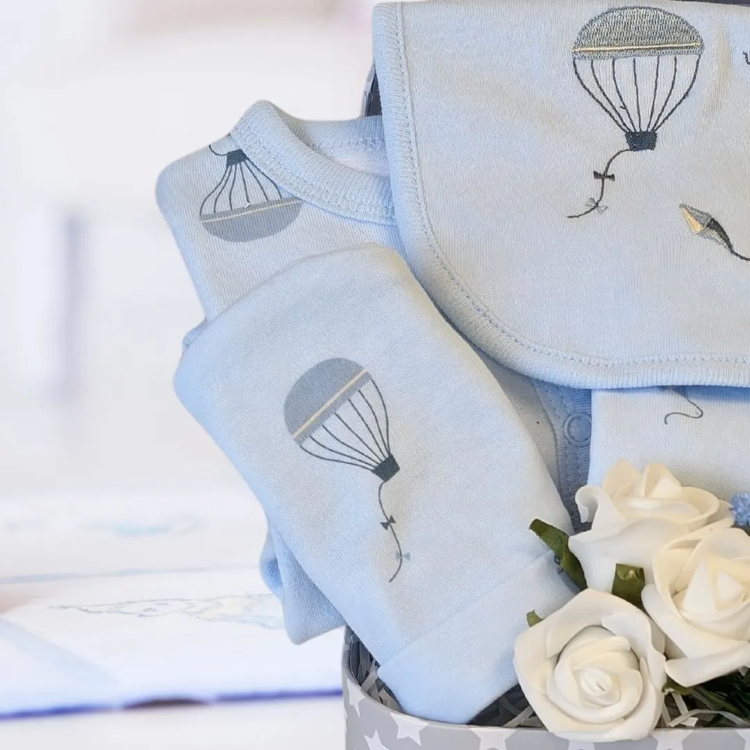 Baby Boy Clothing Gifts Hamper Up Up & Away Balloons