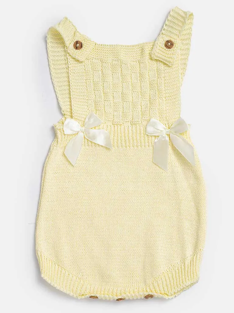 Baby Girl 4-piece Checked Knitted Gift Box Set - Lemon Yellow