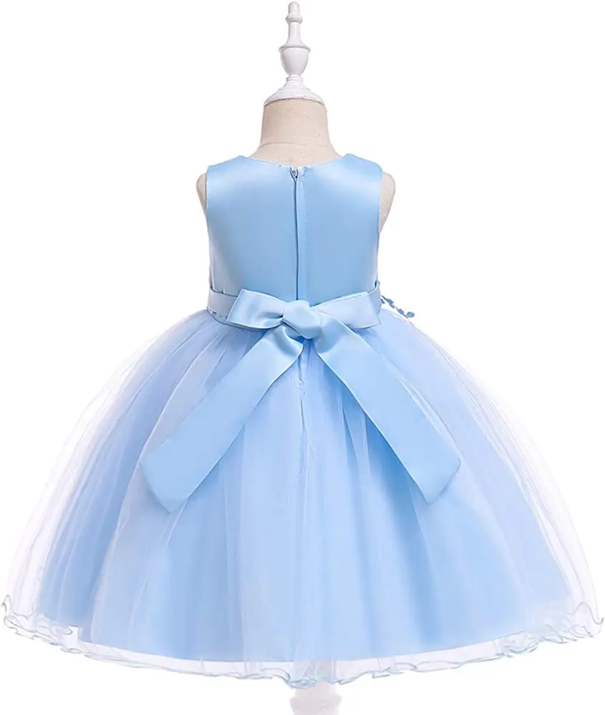 Baby Girl Princess Bridesmaid Pageant Gown Birthday Party Wedding Dress Sleeveless Party Dresses Girl Clothes…