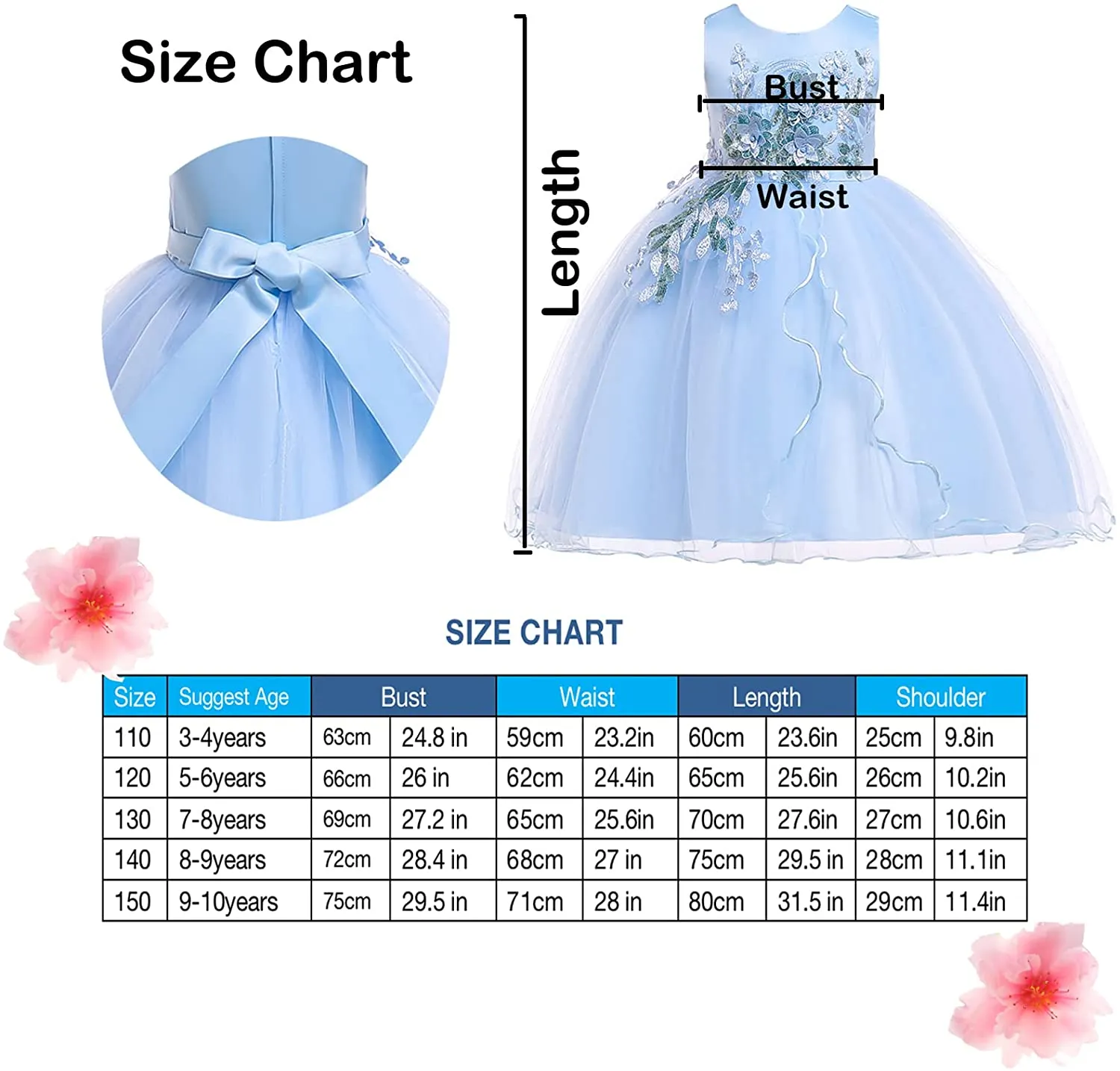 Baby Girl Princess Bridesmaid Pageant Gown Birthday Party Wedding Dress Sleeveless Party Dresses Girl Clothes…