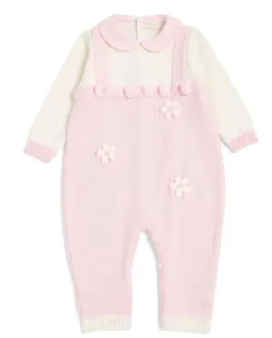 Baby Girls Knitted Layette Gift Set - Pink Flowers