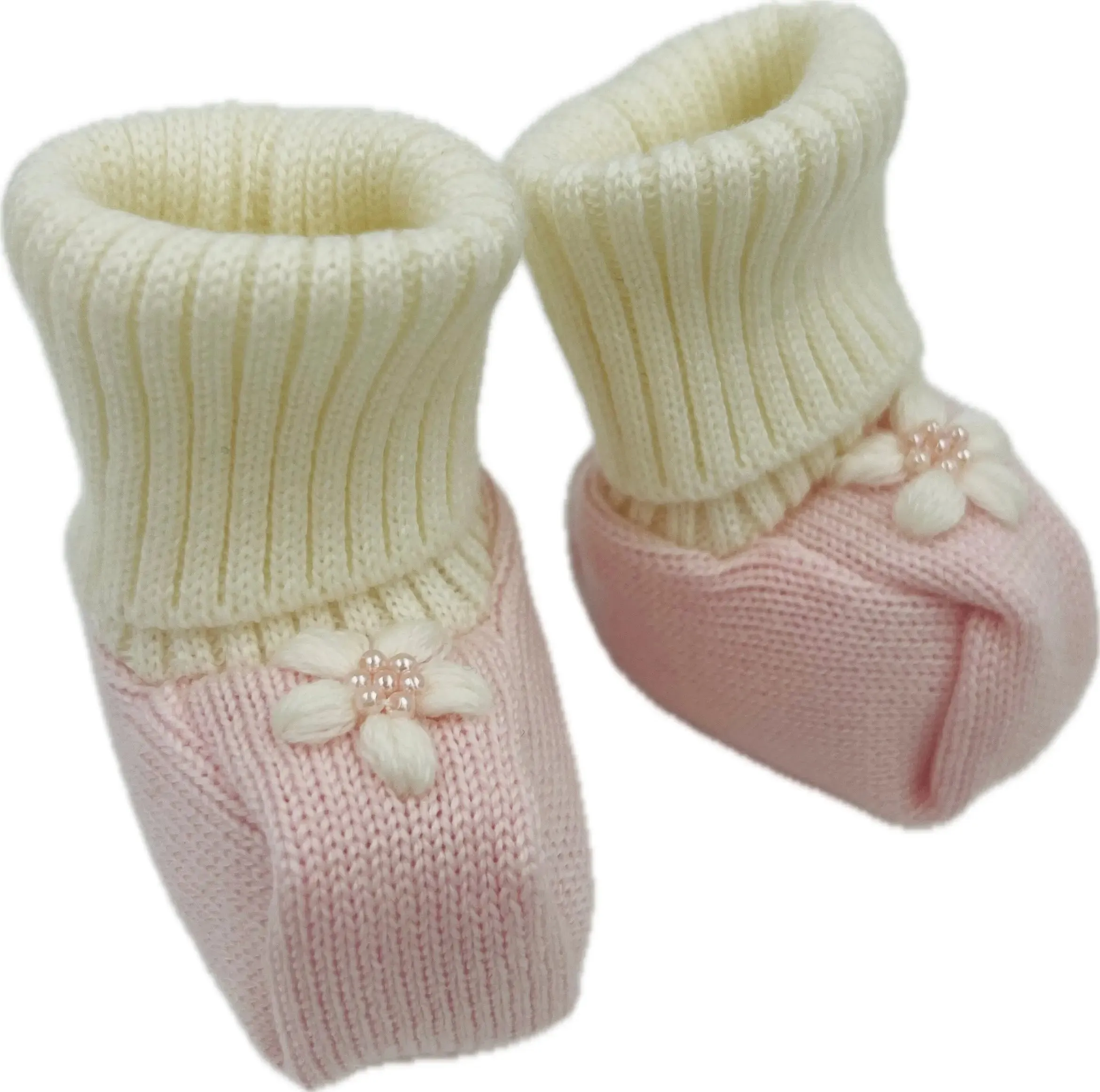 Baby Girls Knitted Layette Gift Set - Pink Flowers