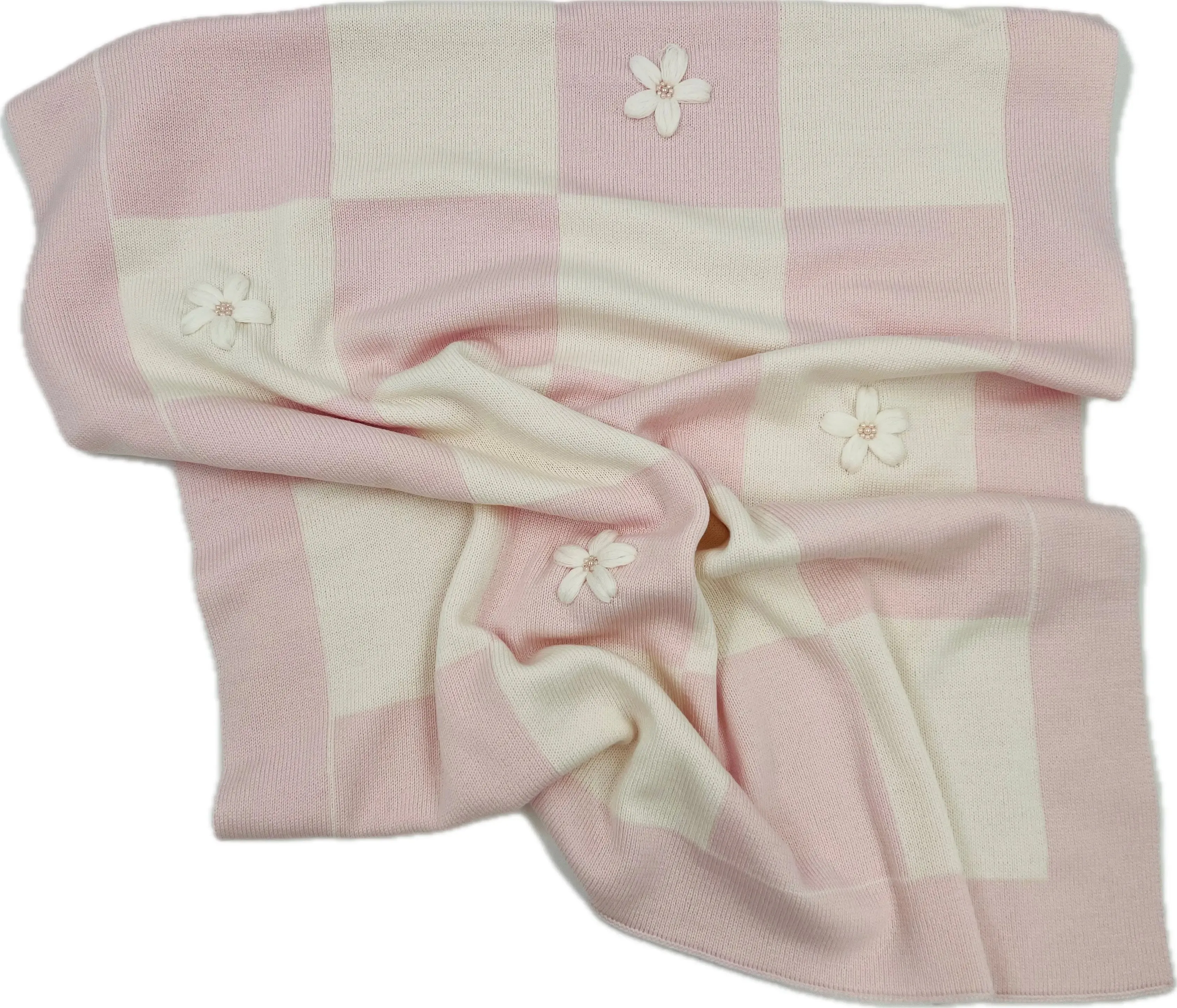 Baby Girls Knitted Layette Gift Set - Pink Flowers