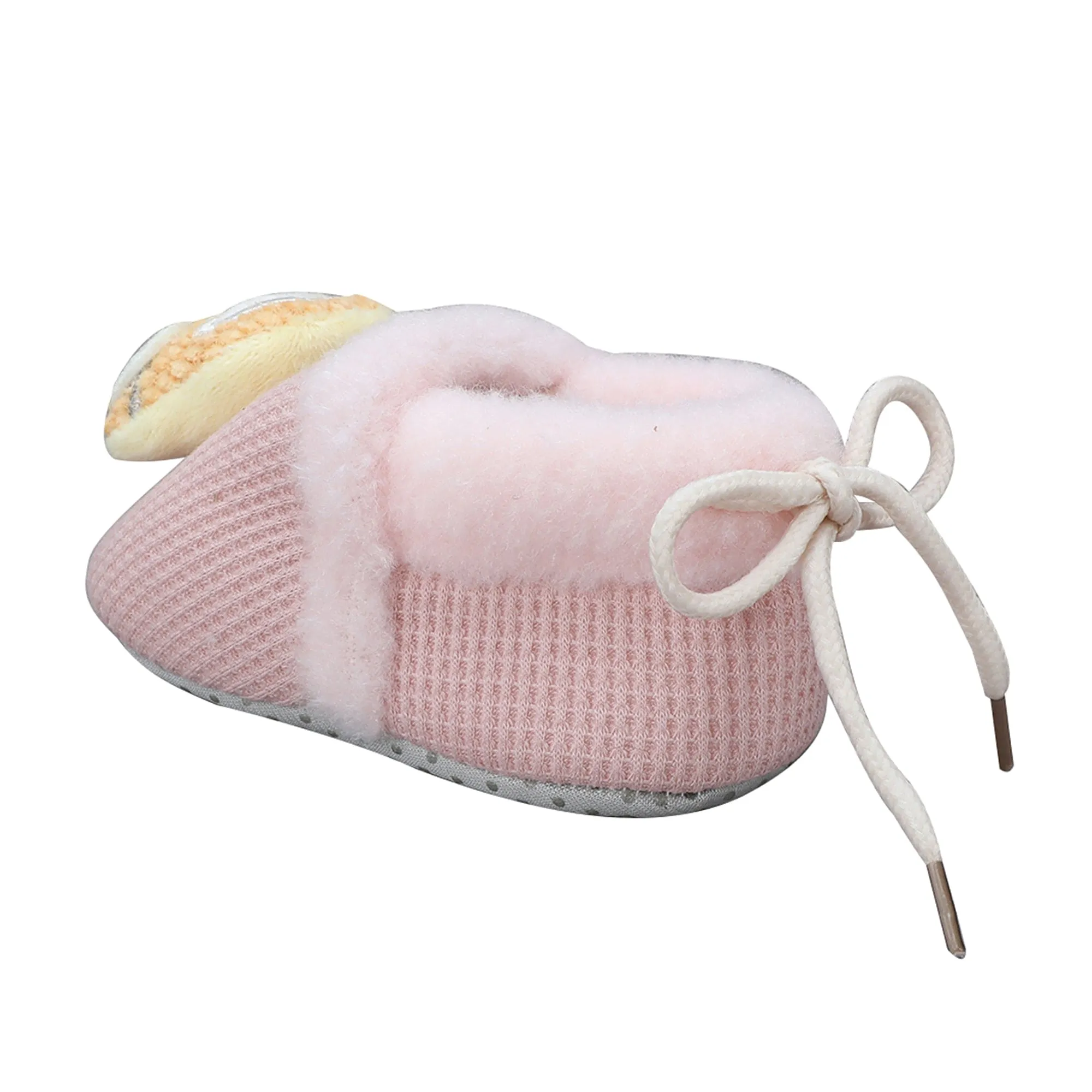 Baby Moo 3D Car Soft Slip-On Anti-Skid Plush Warm Booties - Peach