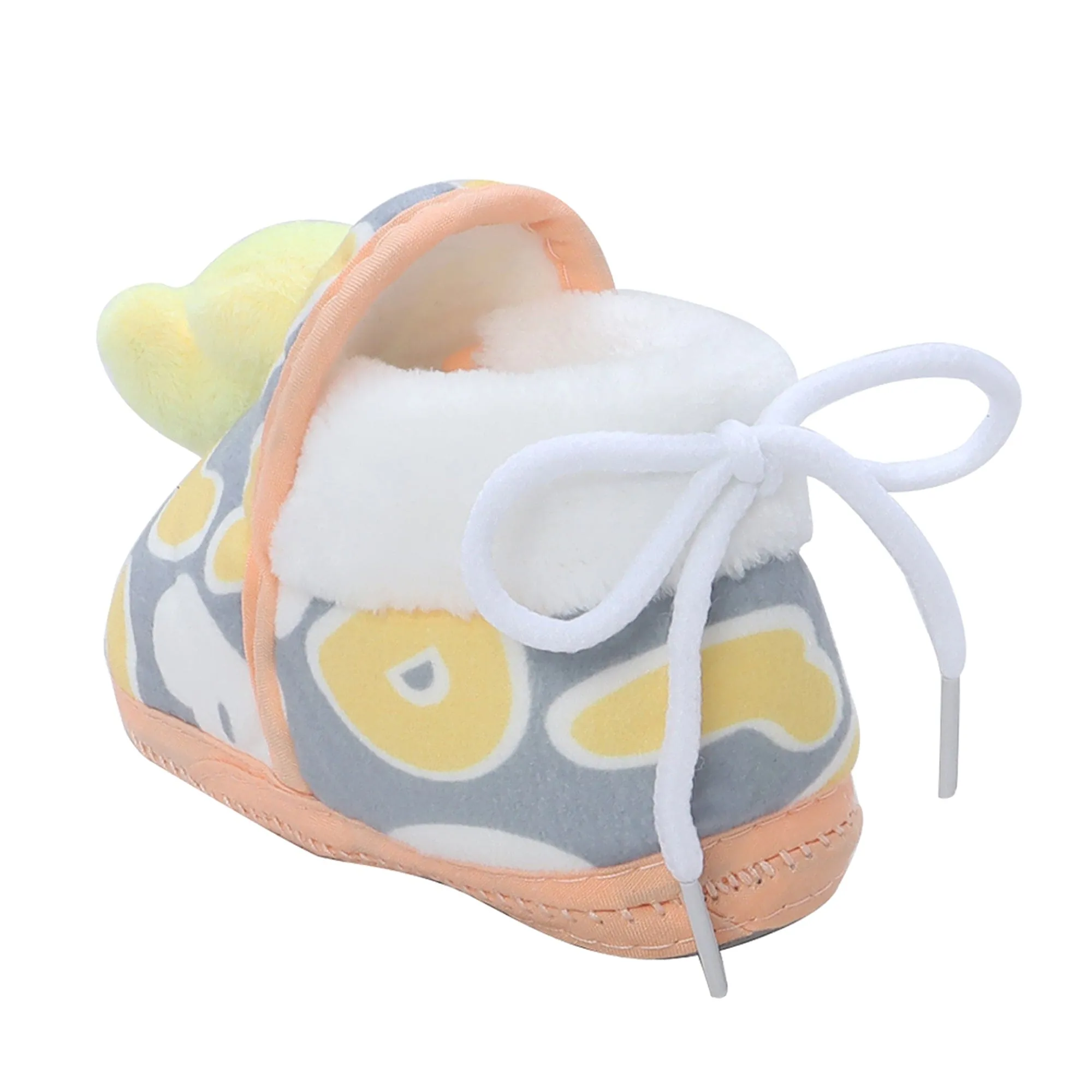 Baby Moo 3D Ducky Duck Soft Slip-On Anti-Skid Plush Warm Booties - Yellow