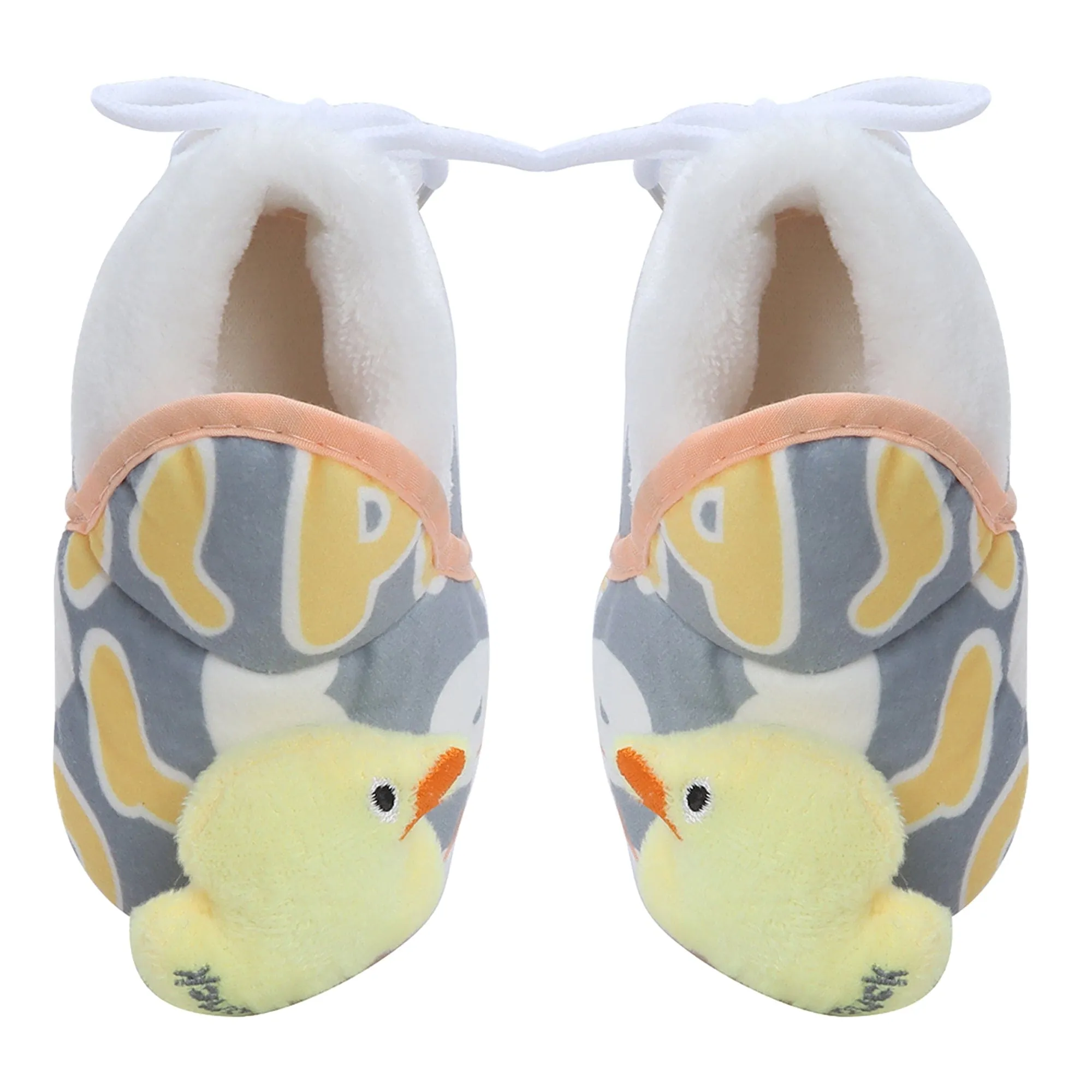 Baby Moo 3D Ducky Duck Soft Slip-On Anti-Skid Plush Warm Booties - Yellow